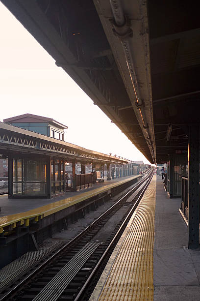 istock Subway Tracks and Station at Sunset 497155937