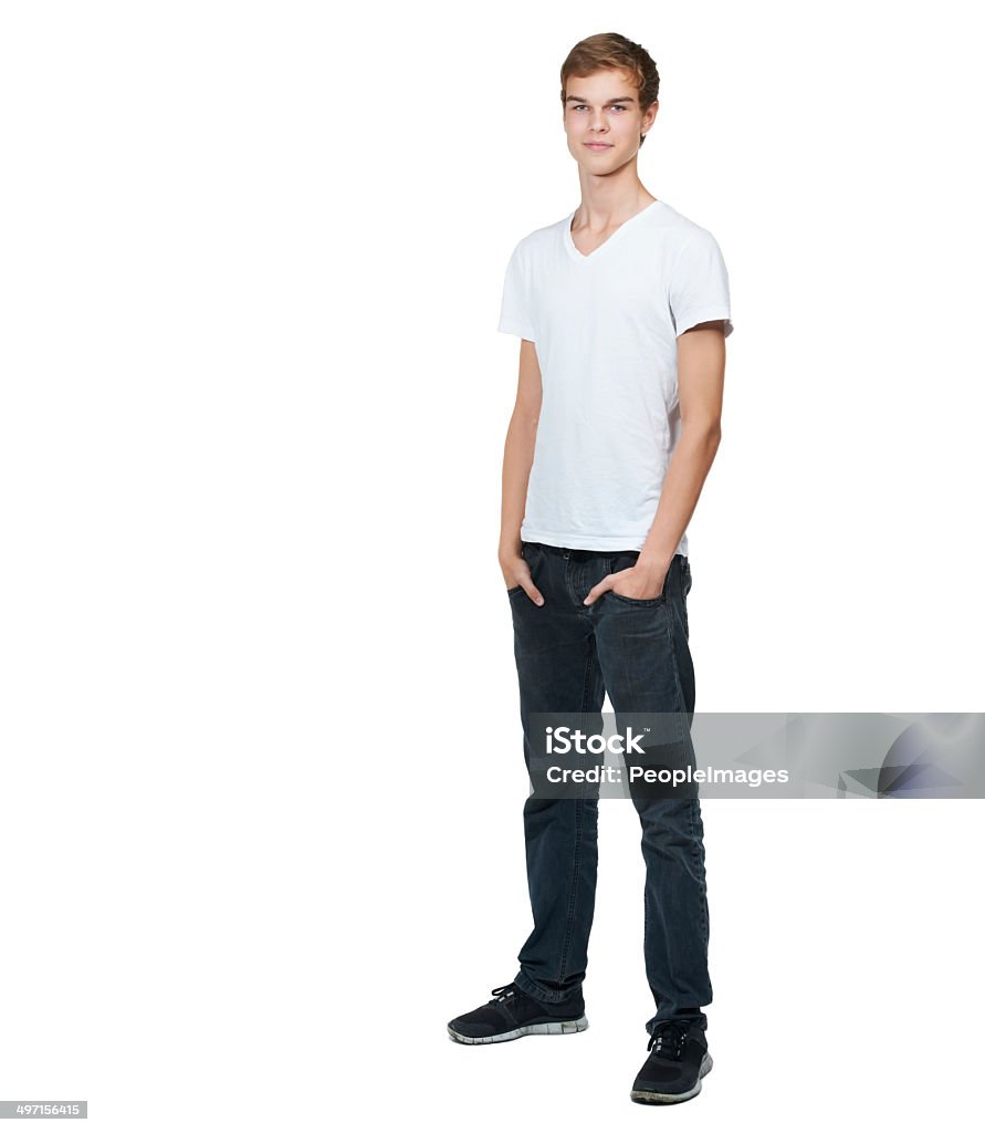 Young and carefree A full length portrait of a handsome young man isolated on whitehttp://195.154.178.81/DATA/shoots/ic_783336.jpg Teenager Stock Photo