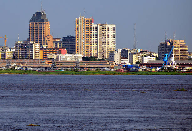 Kinshasa central business district, Congo, skyline Kinshasa, Democratic Republic of the Congo: skyline and the Congo river - photo by M.Torres kinshasa stock pictures, royalty-free photos & images