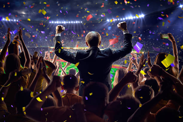 istock Fans on stadium game businessman 497157360