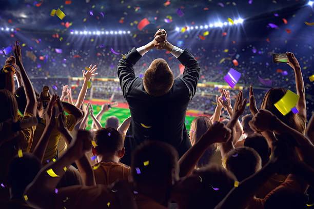 istock Fans on stadium game businessman 497157516