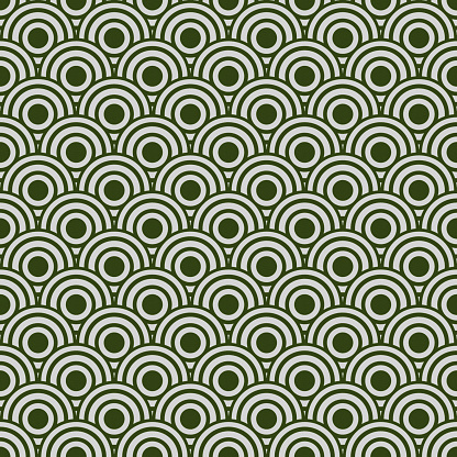 Seamless white textured paper with green circle pattern.