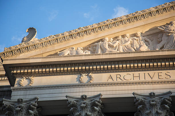 national archives - column corinthian government building federal building foto e immagini stock