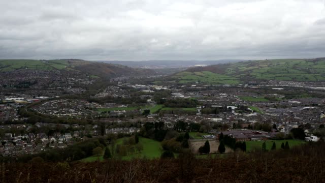 Valley Town on Overcast Day Timelapse