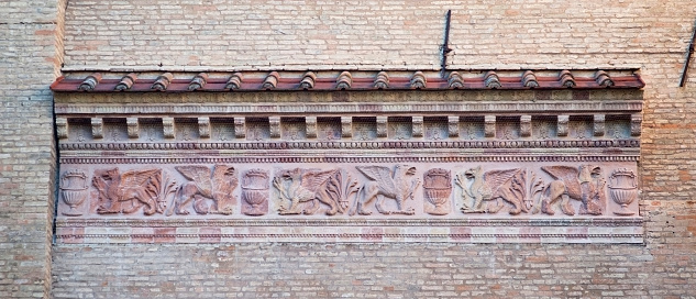 Detail of facade The Basilica of San Vitale. Ravenna, Italy