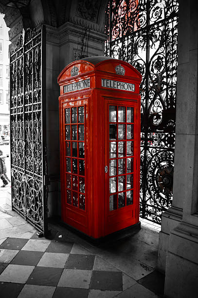 istock Red telephone booth in London 497176462
