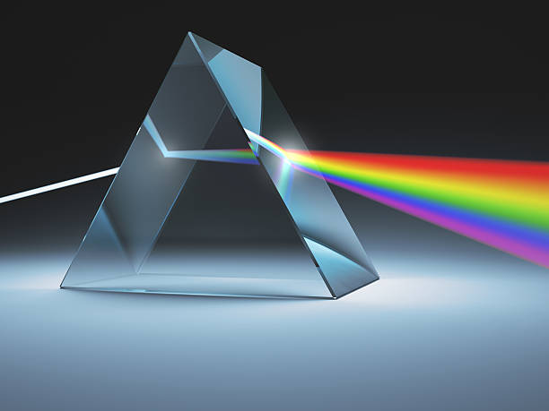 cristallo prisma - double refraction foto e immagini stock