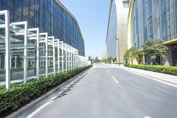 istock asphalt road in morden city 497180320