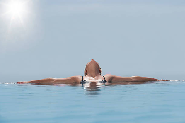 istock Woman Relaxing In Infinity Pool 497180459