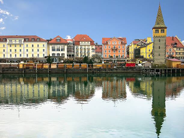 istock Harbour promenade in Lindau with reflection in the water 497181204