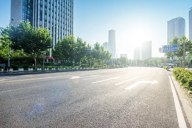 istock asphalt road in morden city 497181418