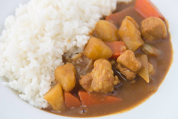 istock Japanese Curry with rice isolated close up 497181705