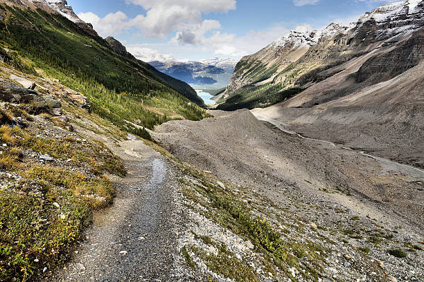 hiking trail (einfach der sechs gletscher - continental divide trail stock-fotos und bilder