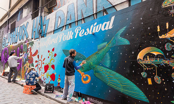 Hosier Lane a Melbourne, in Australia - foto stock