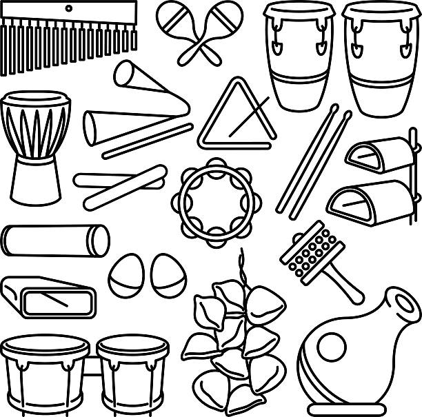 Percussion Instruments. vector art illustration