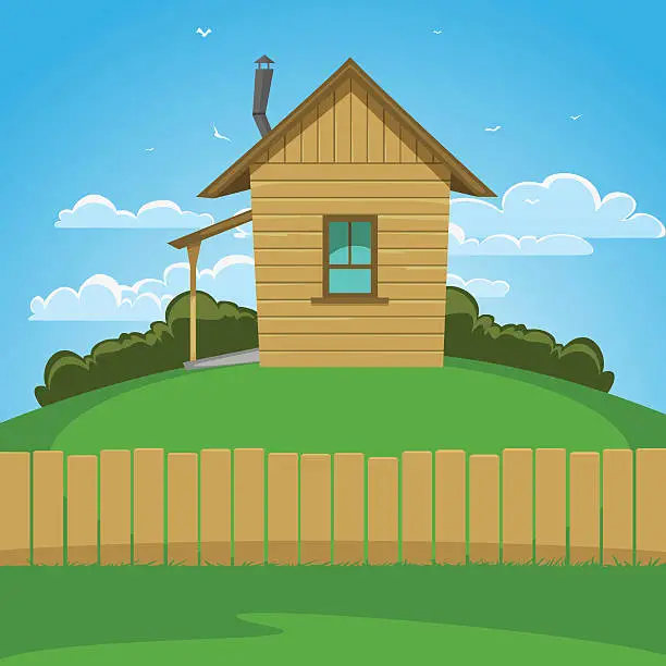 Vector illustration of Wooden House