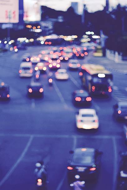istock blurry lighting with bokeh on the Bangkok road 497185170