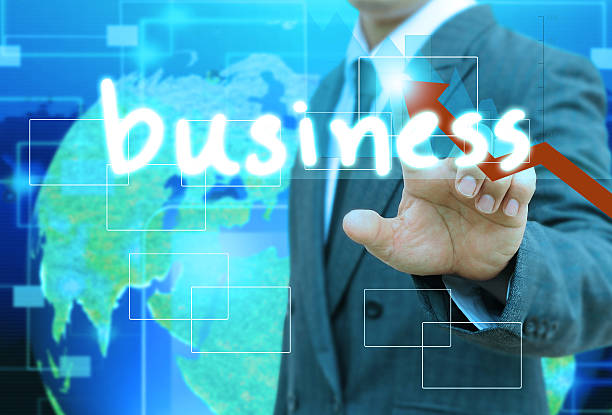 istock Businessman Contact Of business button 497185621