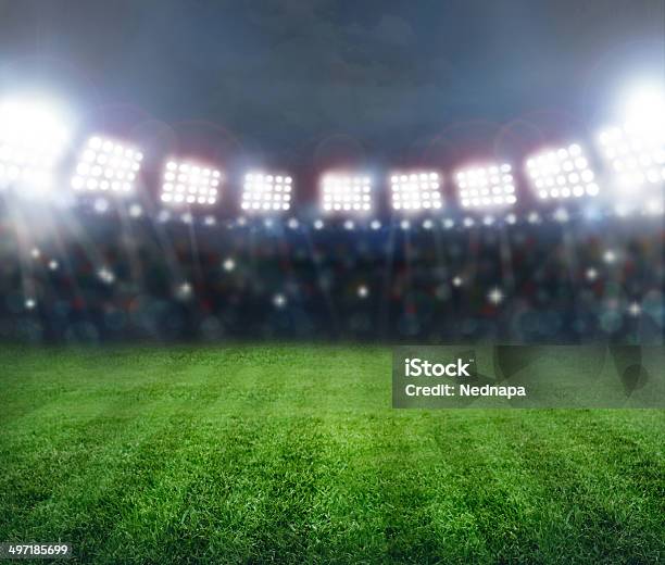 Stadium In Lights Stock Photo - Download Image Now - Soccer, Stadium, Floodlight