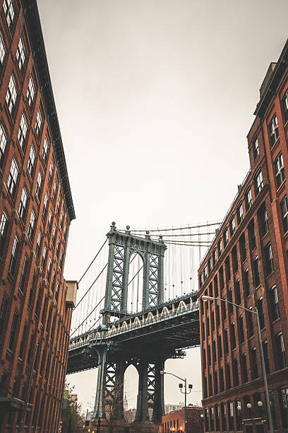 istock Vintage manhattan bridge in new york 497186729