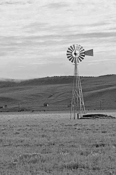 istock Farmland in America with Vintage Wind Pump 497186947