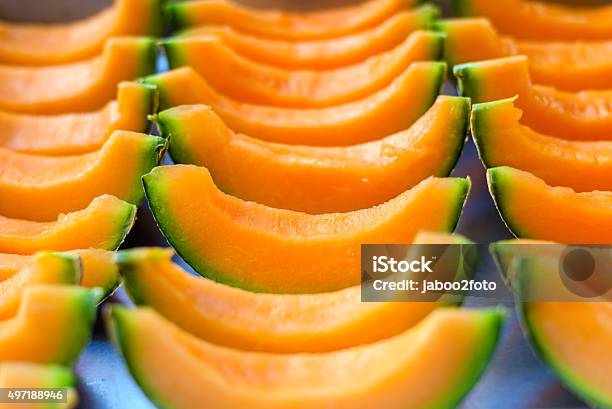 Melon On Dish Stock Photo - Download Image Now - Cantaloupe, Melon, 2015