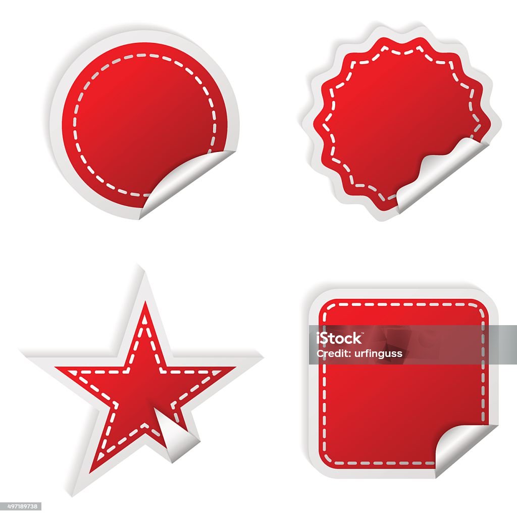 Abstract Red Sticker Set Vector Red Stickers Stock Illustration - Download Image Now - 2015 ...