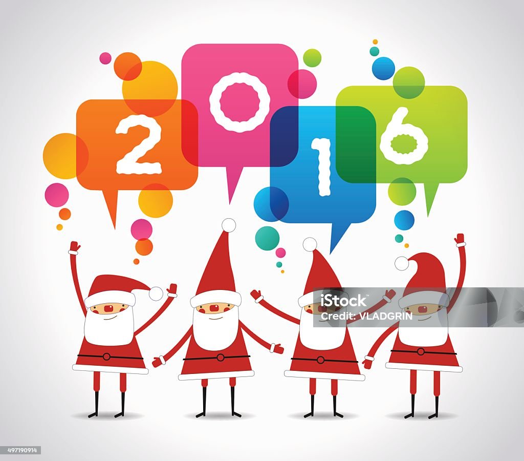 Creative happy new year 2016 design with Santa. Creative happy new year 2016 design with Santa. New Year background.  The file is saved in the version 10 EPS. 2016 stock vector