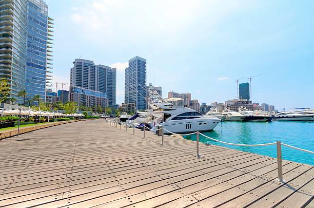 Zaitunay Bay in Beirut, Lebanon stock photo