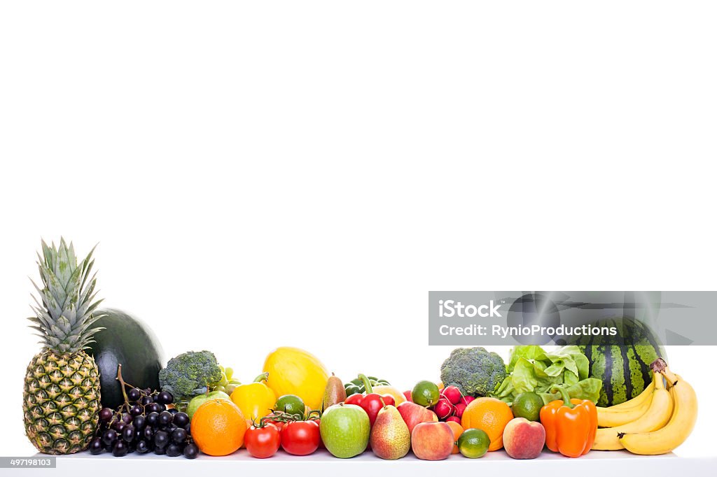 Frutas y verduras - Foto de stock de Fila - Arreglo libre de derechos
