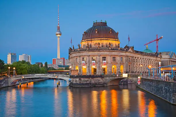 Image of Museum Island and TV Tower in Berlin, Germany.