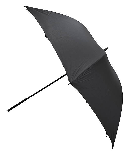 istock side view of open black large umbrella 497199711