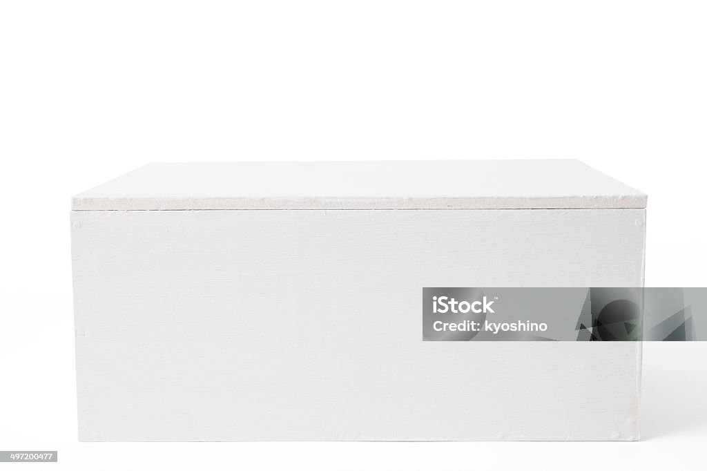 絶縁ショットの木の白い背景の上に空白のボックスに - からっぽのロイヤリティフリーストックフォト