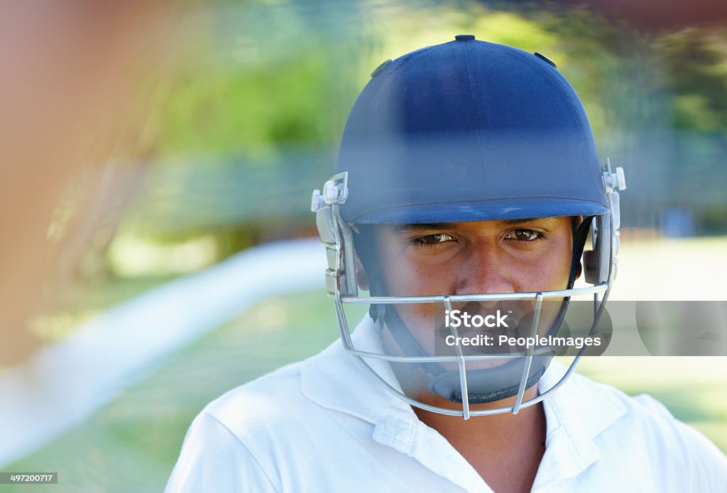 Seus olhos falar de determinação - Foto de stock de Jogador de Críquete - Esportista royalty-free