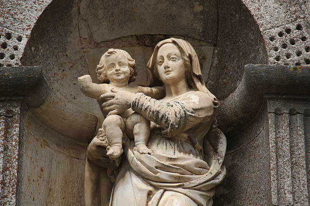 Detail of Sainte-eulalie de Cernon church, Aveyron, France.