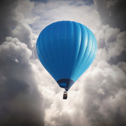 Hot air baloon on the sky.