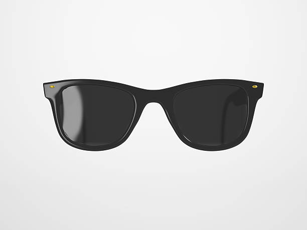Black Sunglasses on bright Background stock photo