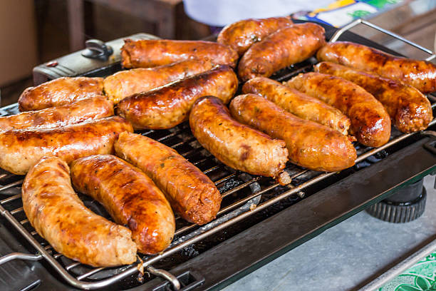 istock Grilled Thai sausages on the stove 497203571