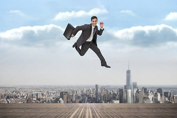 istock Composite image of cheerful businessman in a hurry 497203985