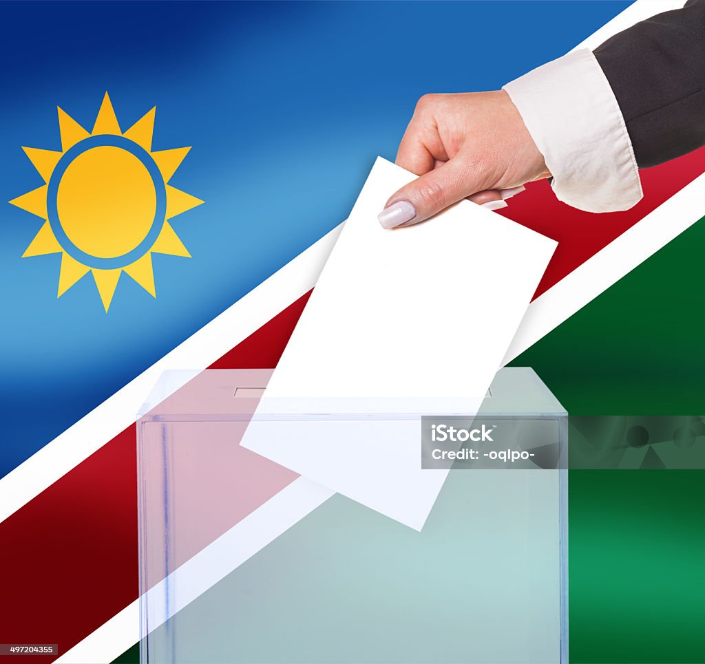 electoral vote by ballot electoral vote by ballot, under the Namibia flag Choice Stock Photo