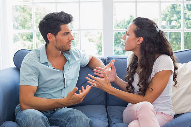 istock Couple having a fight on the sofa 497209579