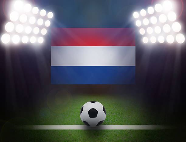football with holland flag in stadium. - galizischer fußballverband 個照片及圖片檔