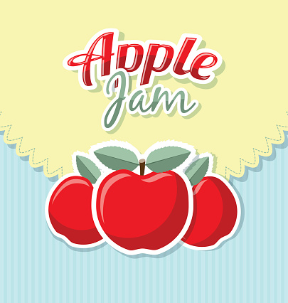 Retro apple jam label