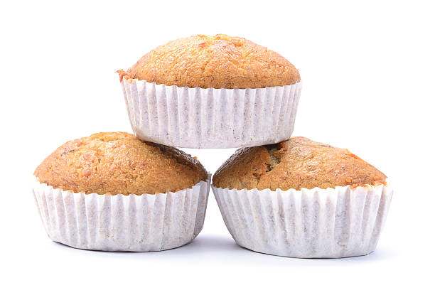 istock Banana muffin cake, isolated on white background 497210526