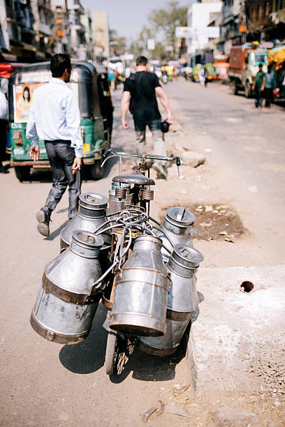 istock Transporting milk churns, Delhi 497210807