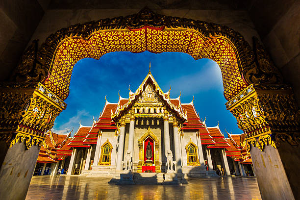 istock Marble Temple Under A Blue Sky, wat benchamabophit 497210993