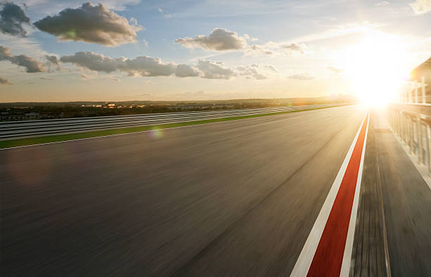 istock Motion blurred racetrack,warm mood 497211810