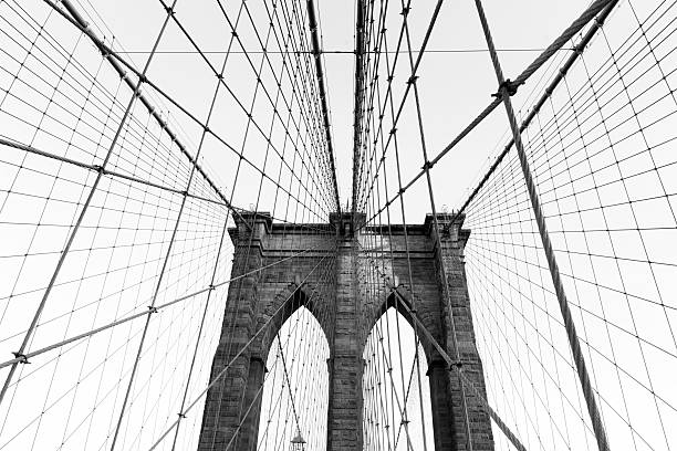 istock Classic Brooklyn Bridge NYC Architecture in Black and White 497214942