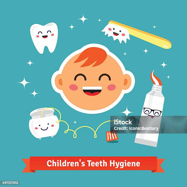 Children Tooth Hygiene Icon Set Stock Illustration - Download Image Now - Child, Dentist, Childhood