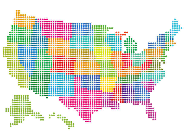 горошек usa map - personal map stock illustrations